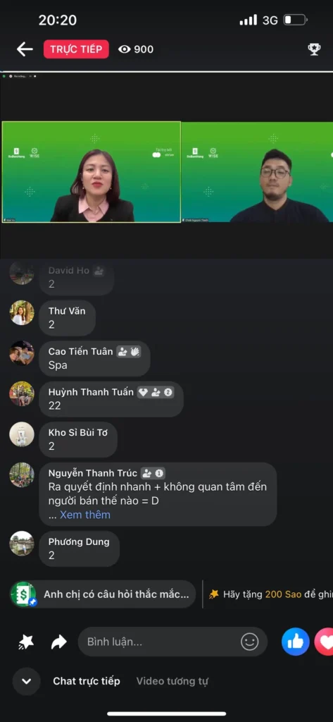 Livestream diễn ra sôi nổi với nhiều lượt tương tác.
