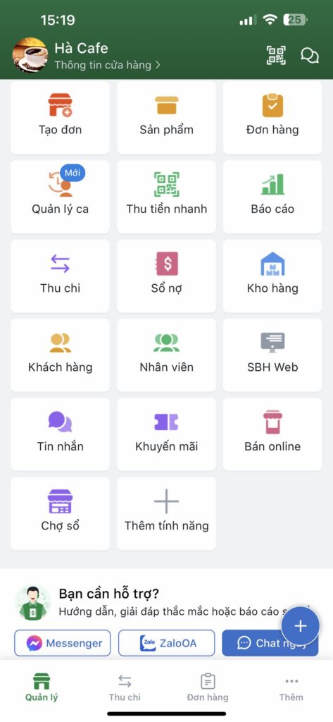 Thao tác nhanh chóng bằng điện thoại.