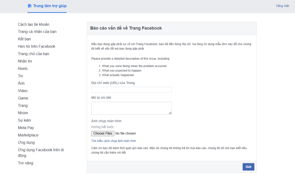 Kháng nghị khi Fanpage bị khóa