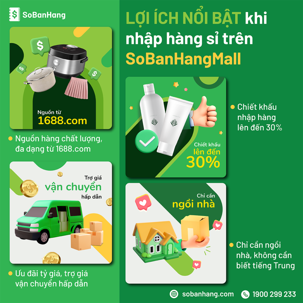 Hình: Lợi ích nổi bật khi nhập hàng sỉ trên SoBanHangMall