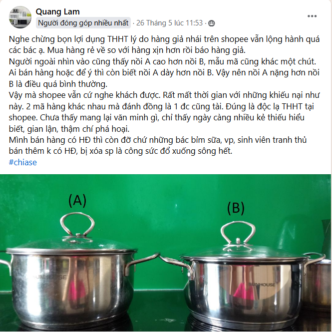 Hình: Người dùng chia sẻ về chính sách mới của Shopee